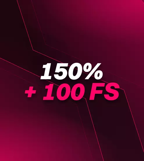 На 1-й депозит - 150% + 100 FS